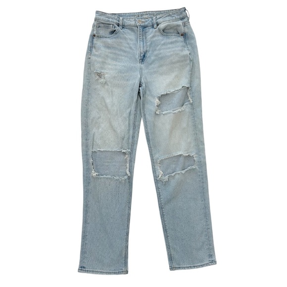 AE Stretch Ripped Mom Straight Jean - Picture 10 of 15